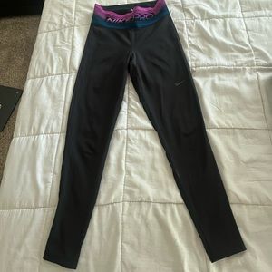Black Nike capri with Mesh Bottoms